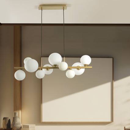 ONLI - Hängeleuchte PALOMA mit Seilaufhängung, 10xG9/3W/230V, goldfarben