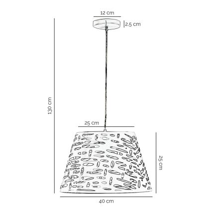 ONLI - Hängeleuchte RICKY 1xE27/15W/230V d 40 cm weiß