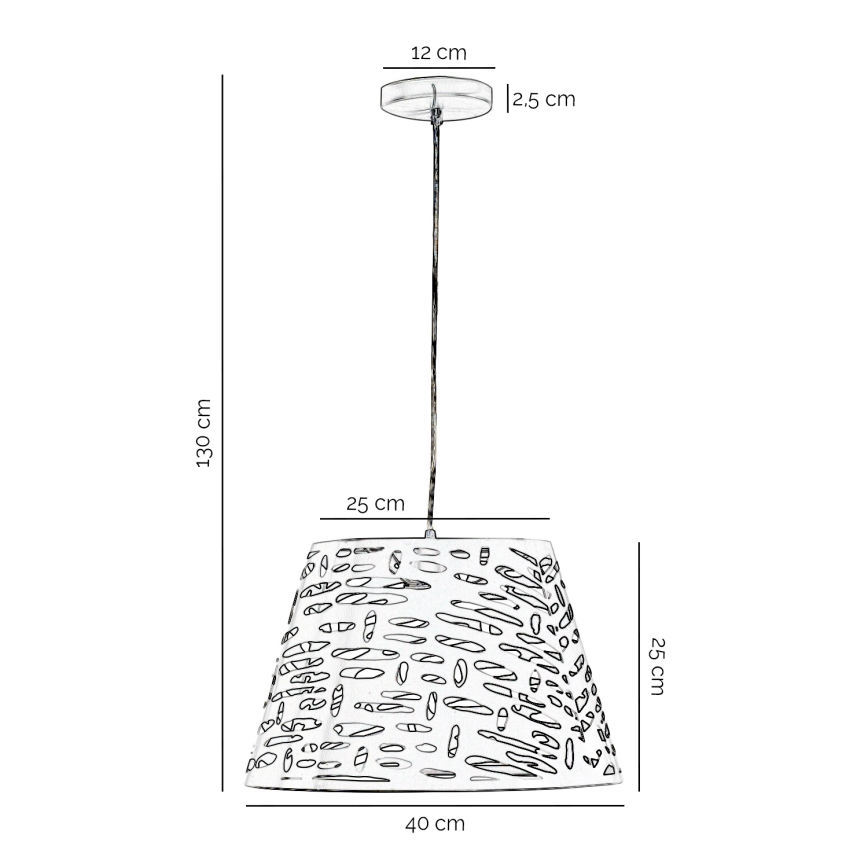 ONLI - Hängeleuchte RICKY 1xE27/15W/230V d 40 cm weiß