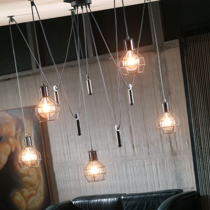 ONLI - Hängeleuchte SPINNE 5xE27/15W/230V Spinne schwarz