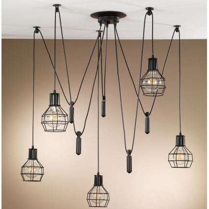 ONLI - Hängeleuchte SPINNE 5xE27/15W/230V Spinne schwarz