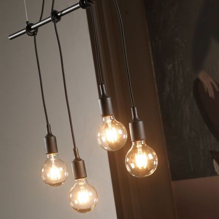 ONLI - Hängeleuchte WIRE 4xE27/15W/230V schwarz