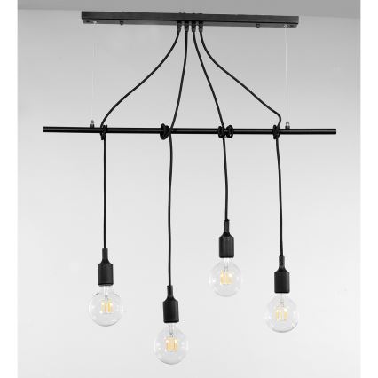 ONLI - Hängeleuchte WIRE 4xE27/15W/230V schwarz