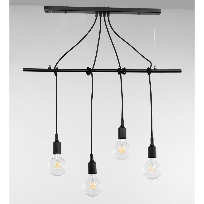 ONLI - Hängeleuchte WIRE 4xE27/15W/230V schwarz
