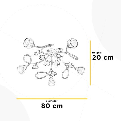 ONLI - Kinder-Aufbauleuchte BUTTERFLY 5xE14/6W/230V