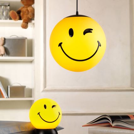 ONLI - Kinder-Pendelleuchte SMILEY mit Kabelaufhängung 1xE27/15W/230V gelb