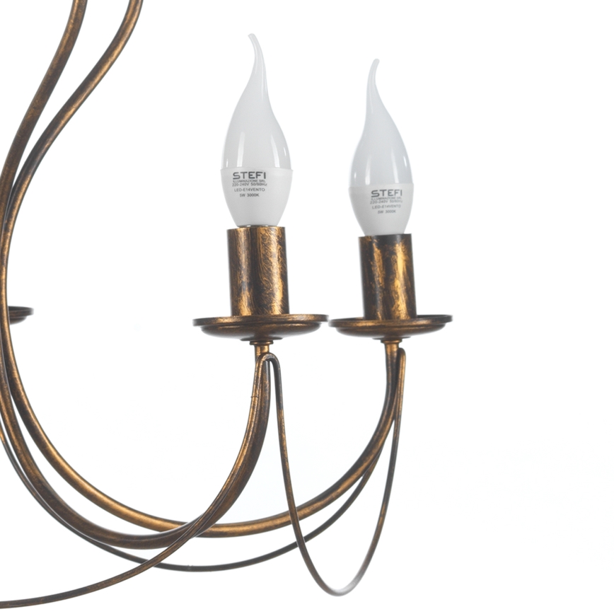 ONLI - Kronleuchter an Kette CANDELA 5xE14/6W/230V bronzen
