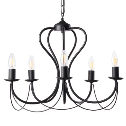 ONLI - Kronleuchter an Kette CANDELA 5xE14/6W/230V schwarz