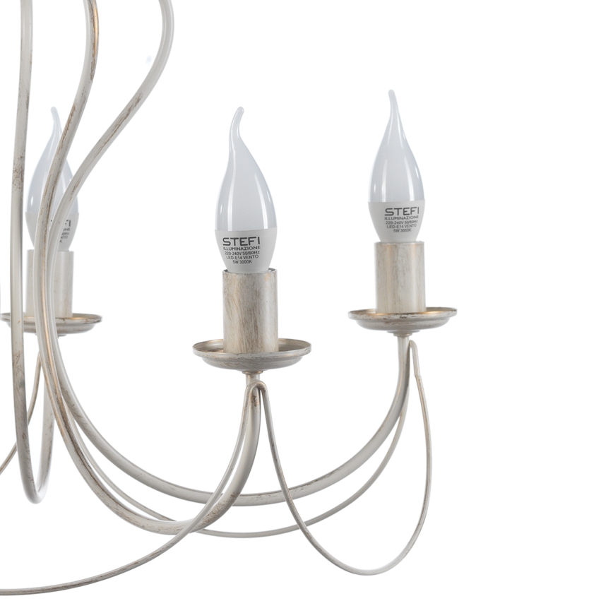 ONLI - Kronleuchter an Kette CANDELA 5xE14/6W/230V weiß