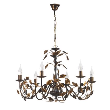 ONLI - Kronleuchter an Kette COLLANA 6xE14/6W/230V bronzen/golden