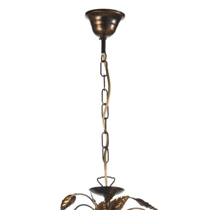 ONLI - Kronleuchter an Kette COLLANA 6xE14/6W/230V bronzen/golden