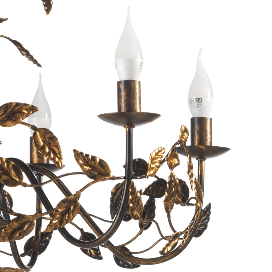 ONLI - Kronleuchter an Kette COLLANA 6xE14/6W/230V bronzen/golden