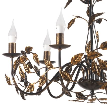 ONLI - Kronleuchter an Kette COLLANA 6xE14/6W/230V bronzen/golden
