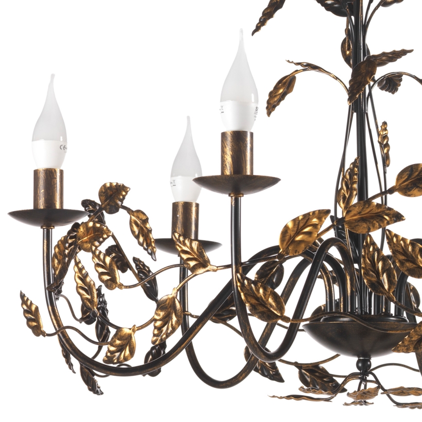 ONLI - Kronleuchter an Kette COLLANA 6xE14/6W/230V bronzen/golden
