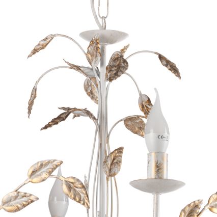 ONLI - Kronleuchter an Kette COLLANA 6xE14/6W/230V weiß/golden
