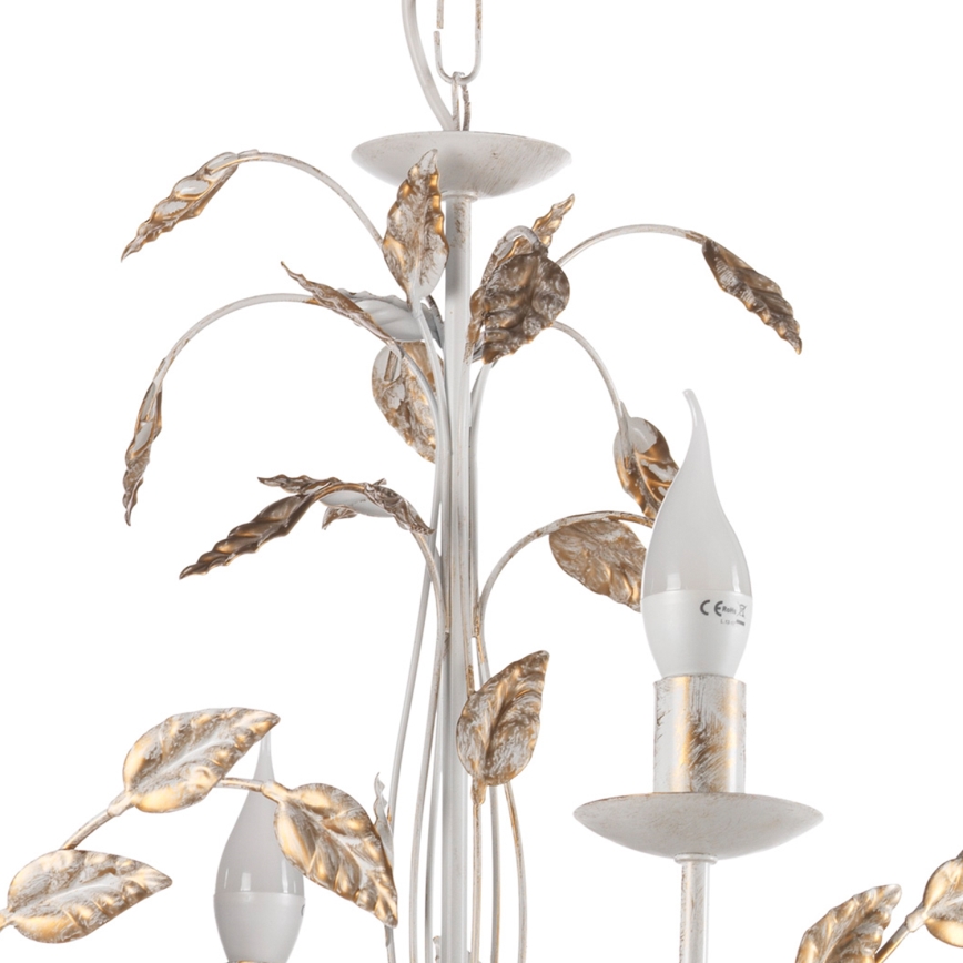 ONLI - Kronleuchter an Kette COLLANA 6xE14/6W/230V weiß/golden