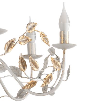 ONLI - Kronleuchter an Kette COLLANA 6xE14/6W/230V weiß/golden