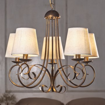 ONLI - Kronleuchter an Kette POMPEI 5xE14/6W/230V bronzen