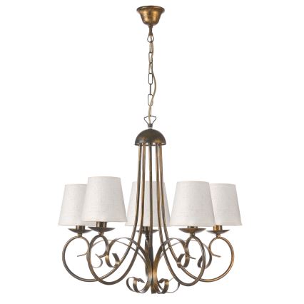 ONLI - Kronleuchter an Kette POMPEI 5xE14/6W/230V bronzen