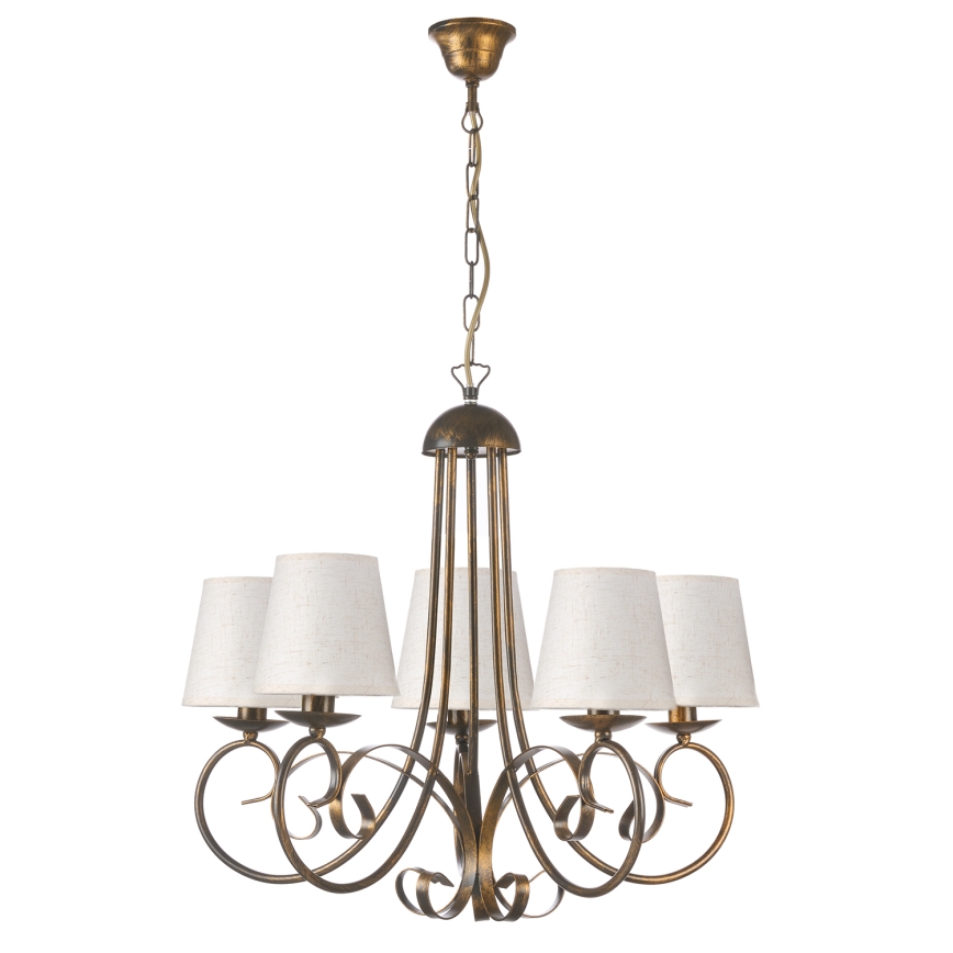 ONLI - Kronleuchter an Kette POMPEI 5xE14/6W/230V bronzen