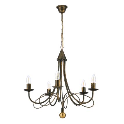 ONLI - Kronleuchter mit Kette MILVIA 5xE14/6W/230V bronzefarben