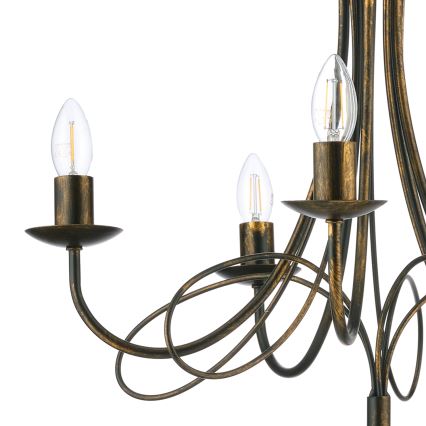 ONLI - Kronleuchter mit Kette MILVIA 5xE14/6W/230V bronzefarben