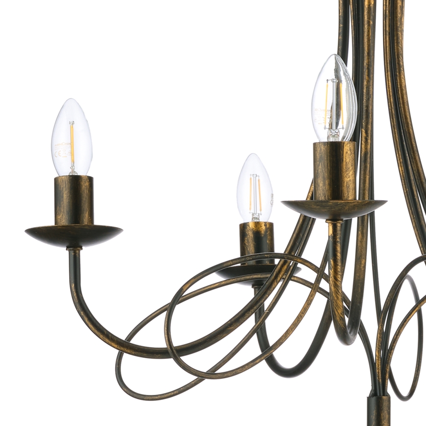 ONLI - Kronleuchter mit Kette MILVIA 5xE14/6W/230V bronzefarben
