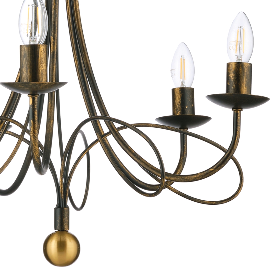 ONLI - Kronleuchter mit Kette MILVIA 5xE14/6W/230V bronzefarben