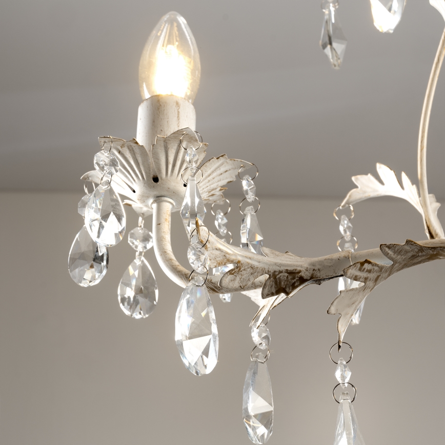 ONLI - Kronleuchter mit Kette TERESA 3xE14/6W/230V weiß