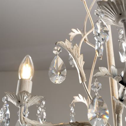 ONLI - Kronleuchter mit Kette TERESA 3xE14/6W/230V weiß