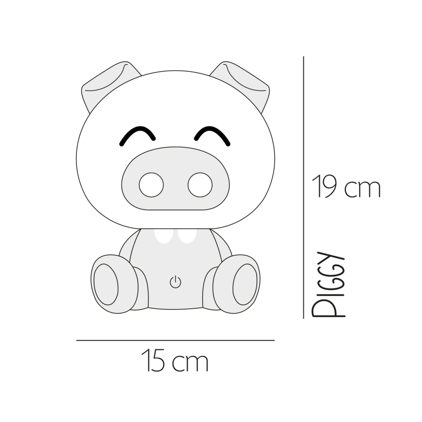ONLI - LED-dimmbares Kinder-Nachtlicht PUPPIES LED/3W/230V 19 cm Schweinchen/blau