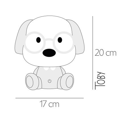 ONLI - dimmbares LED-Kinder-Nachtlicht PUPPIES LED/3W/230V 20 cm Hund/rosa