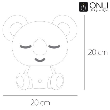 ONLI - Dimmbares LED-Kinder-Nachtlicht PUPPIES LED/3W/230V 20 cm Koala/Grün