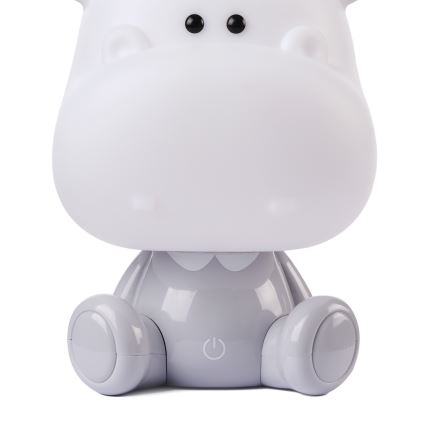 ONLI - Dimmbares LED-Kinder-Nachtlicht PUPPIES LED/3W/230V 25 cm Nilpferd/Grau