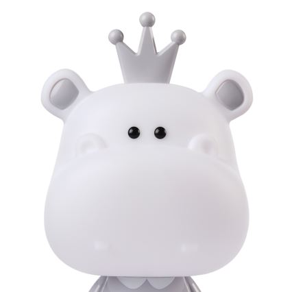 ONLI - Dimmbares LED-Kinder-Nachtlicht PUPPIES LED/3W/230V 25 cm Nilpferd/Grau