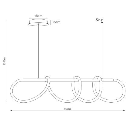 ONLI - LED-Hängeleuchte AMANDA LED/40W/230V 4500K matt Chrom