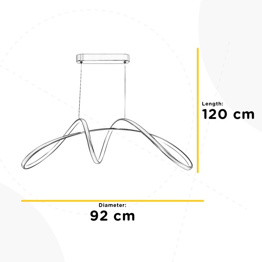 ONLI - LED-Hängeleuchte INFINITY LED/50W/230V 4500K matt Chrom