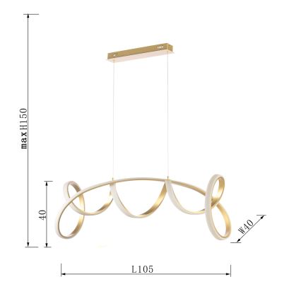 ONLI - LED-Hängeleuchte KIRA LED/60W/230V 4000K golden