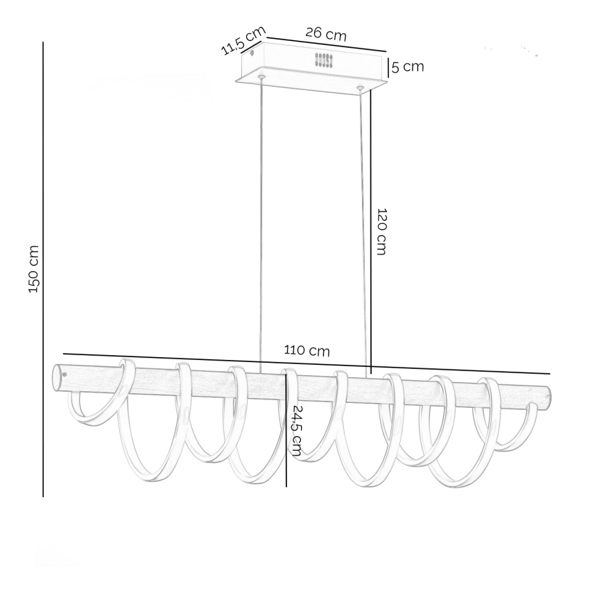 ONLI - LED-Hängeleuchte NILO LED/70W/230V 4000K braun/weiß