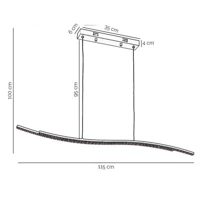 ONLI - LED-Hängeleuchte ONDA LED/30W/230V 4000K schwarz