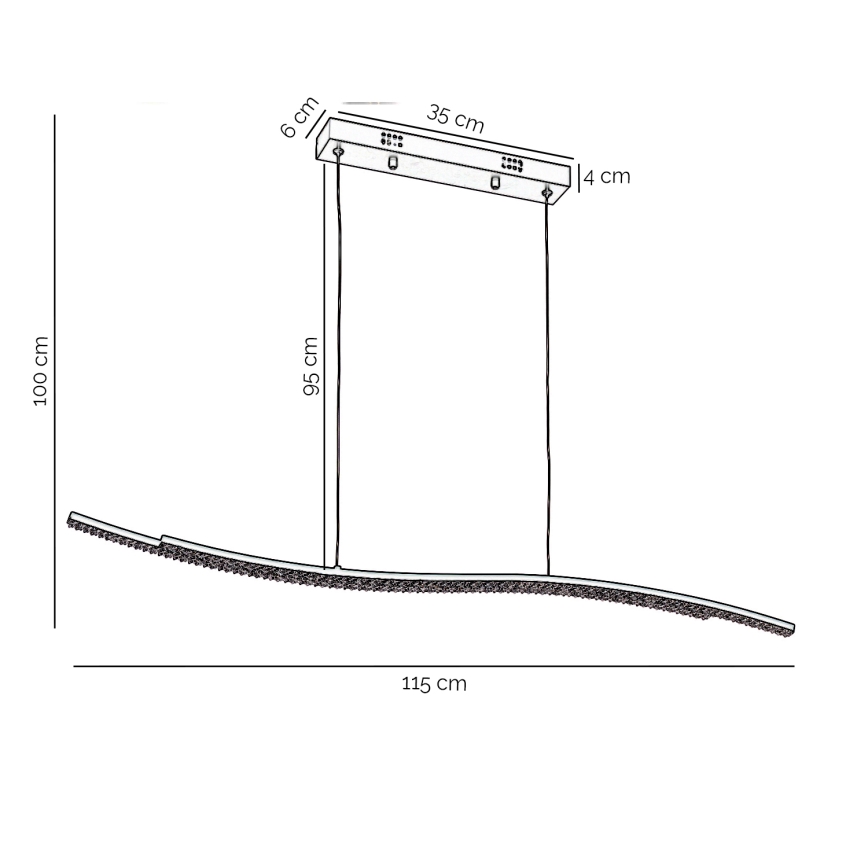 ONLI - LED-Hängeleuchte ONDA LED/30W/230V 4000K schwarz