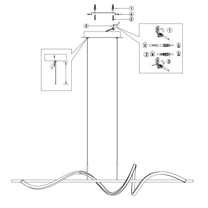 ONLI - LED-Hängeleuchte TWIST LED/30W/230V 4000K schwarz