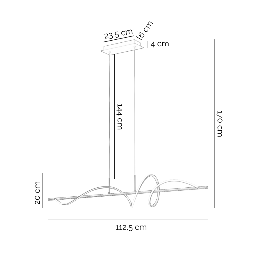 ONLI - LED-Hängeleuchte TWIST LED/30W/230V 4000K schwarz