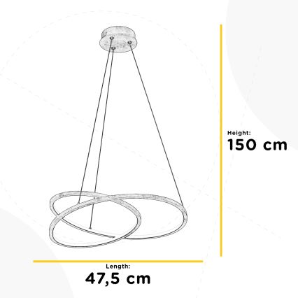ONLI - LED-Kronleuchter LIBERTY LED/30W/230V 4000K golden