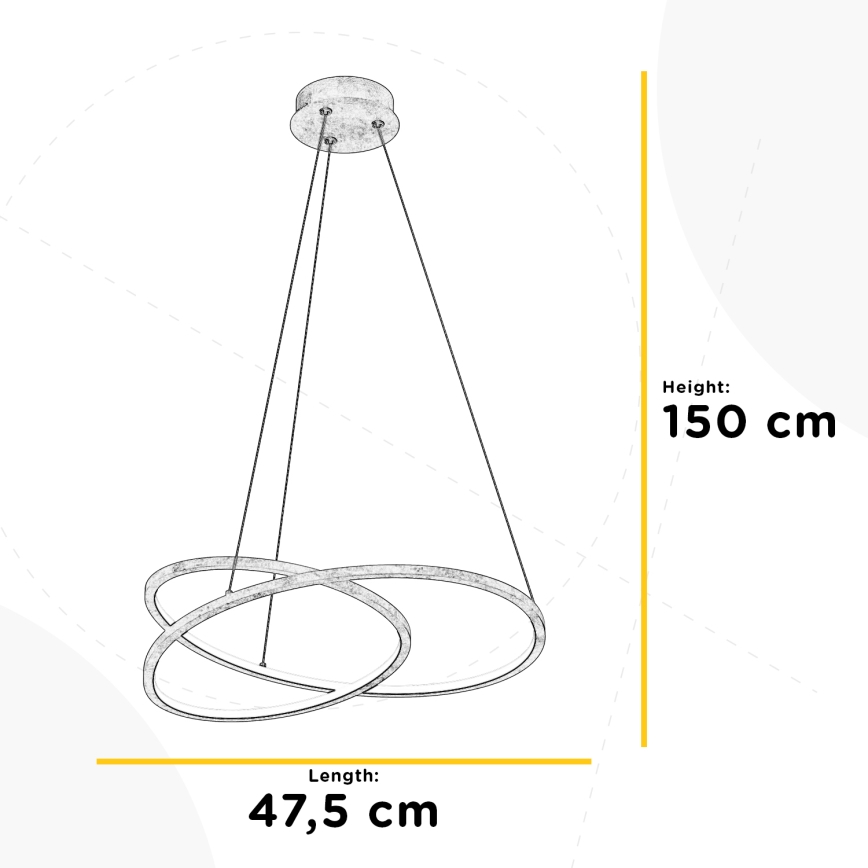 ONLI - LED-Kronleuchter LIBERTY LED/30W/230V 4000K golden