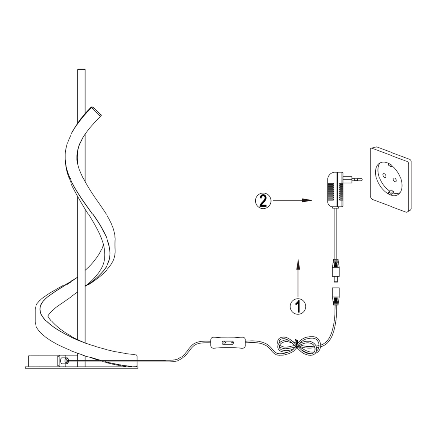 ONLI - LED-Tischleuchte TWIST LED/12W/230V 4000K 40 cm schwarz
