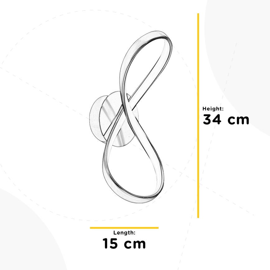 ONLI - LED-Wandleuchte INFINITY LED/15W/230V 4500K matt Chrom
