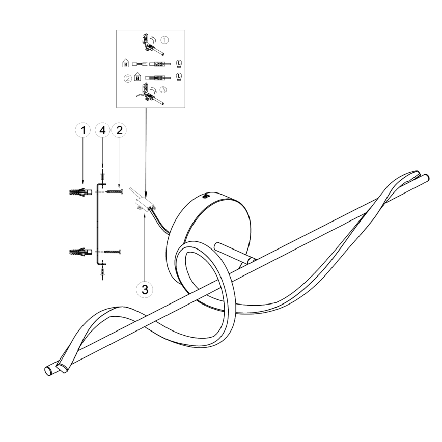 ONLI - LED-Wandleuchte TWIST LED/25W/230V 4000K schwarz