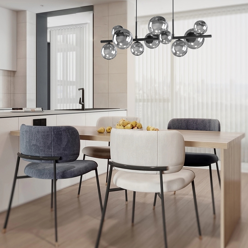 ONLI - Pendelleuchte mit Kabel PALOMA 10xG9/3W/230V schwarz/rauchfarben