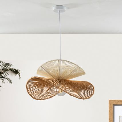 ONLI - Pendelleuchte mit Kabel RINGO 1xE27/15W/230V Raffia